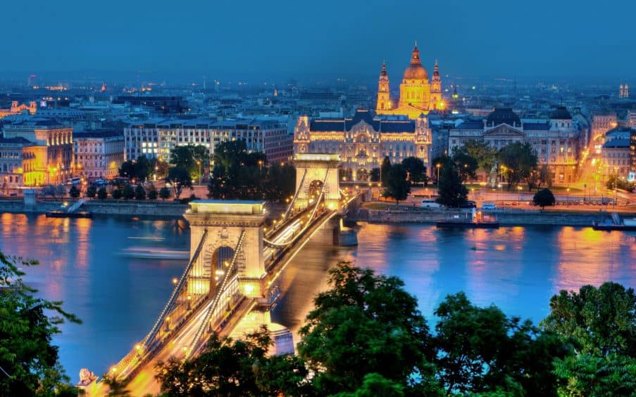 Budapest Kettenbrücke und St. Stephansbasilika